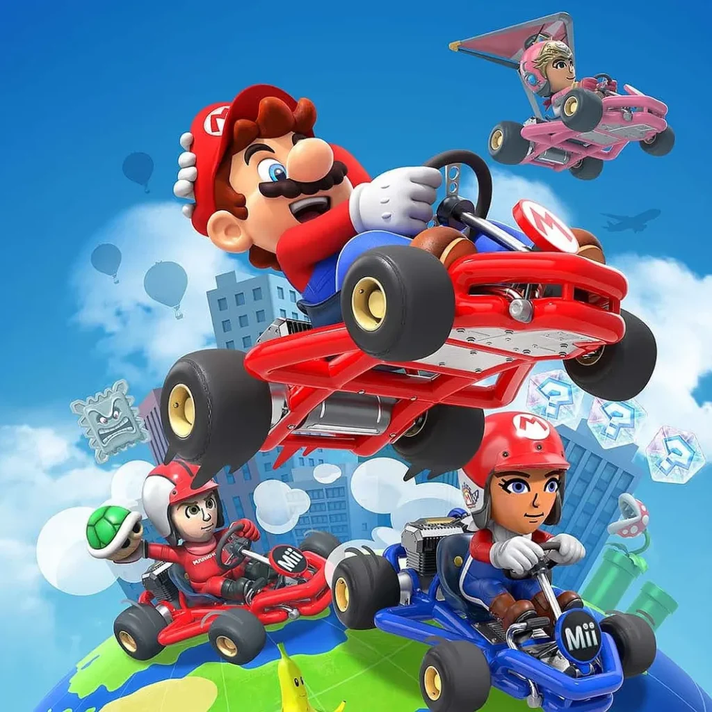 mario the video game character in the video game mario kart tour