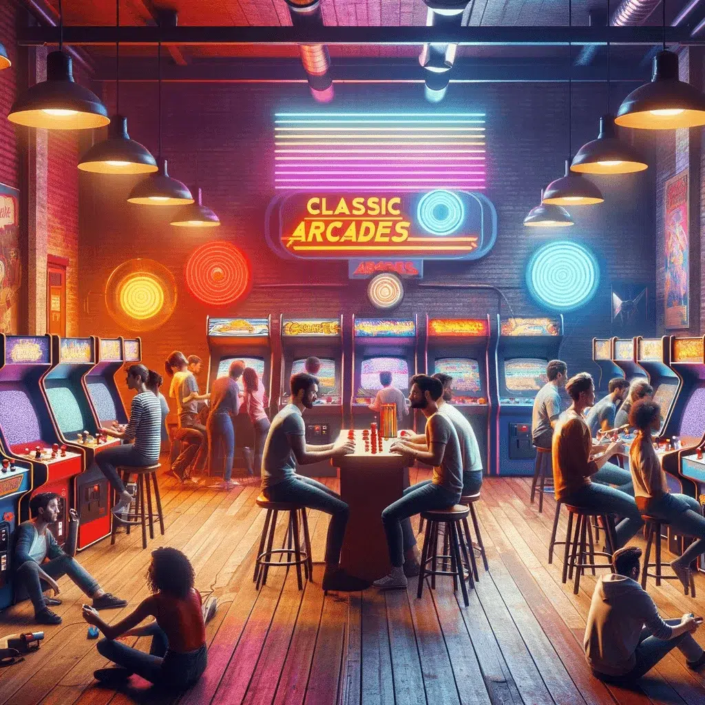 image of a video game arcade machine bar