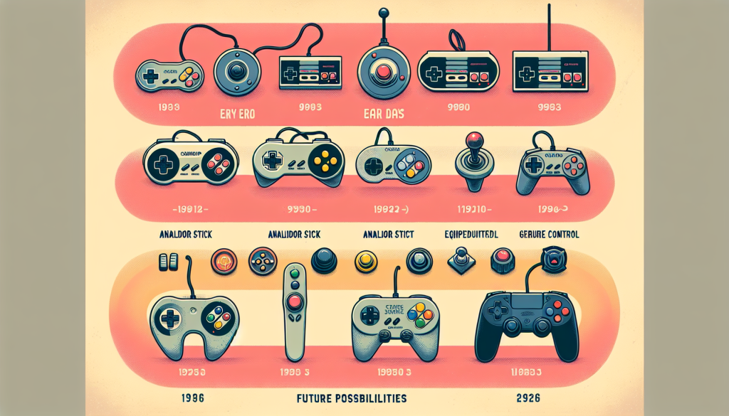 Timeline showing the design evolution of game controllers.