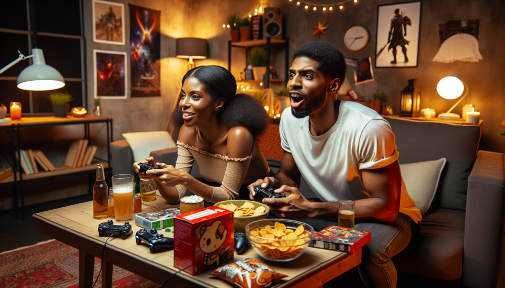 Couple enjoying a game night, showcasing gaming's impact on relationships.