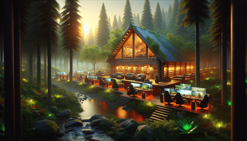 Picturesque gaming retreat location inviting gamers for relaxation and play.