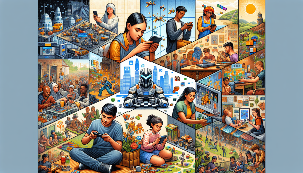 Collage representing mobile gaming's diversity and global reach.