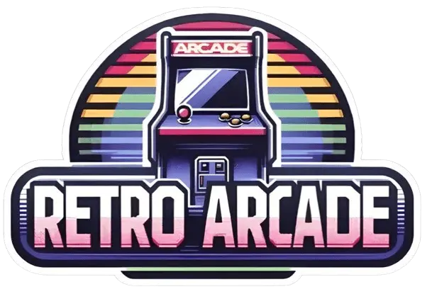 the retro arcade logo for the website retroarcade.com