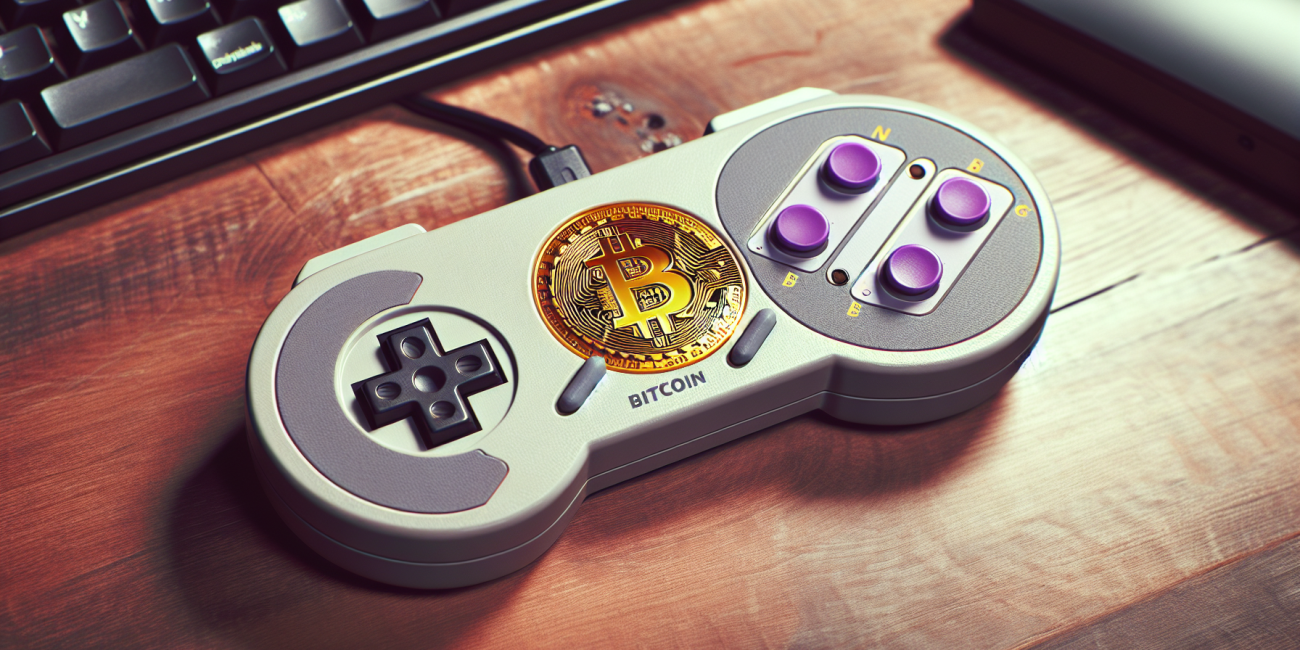 Bitcoin symbol integrated into SNES controller.