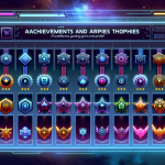 Display of rare gaming achievements and trophies in a gamer's profile.