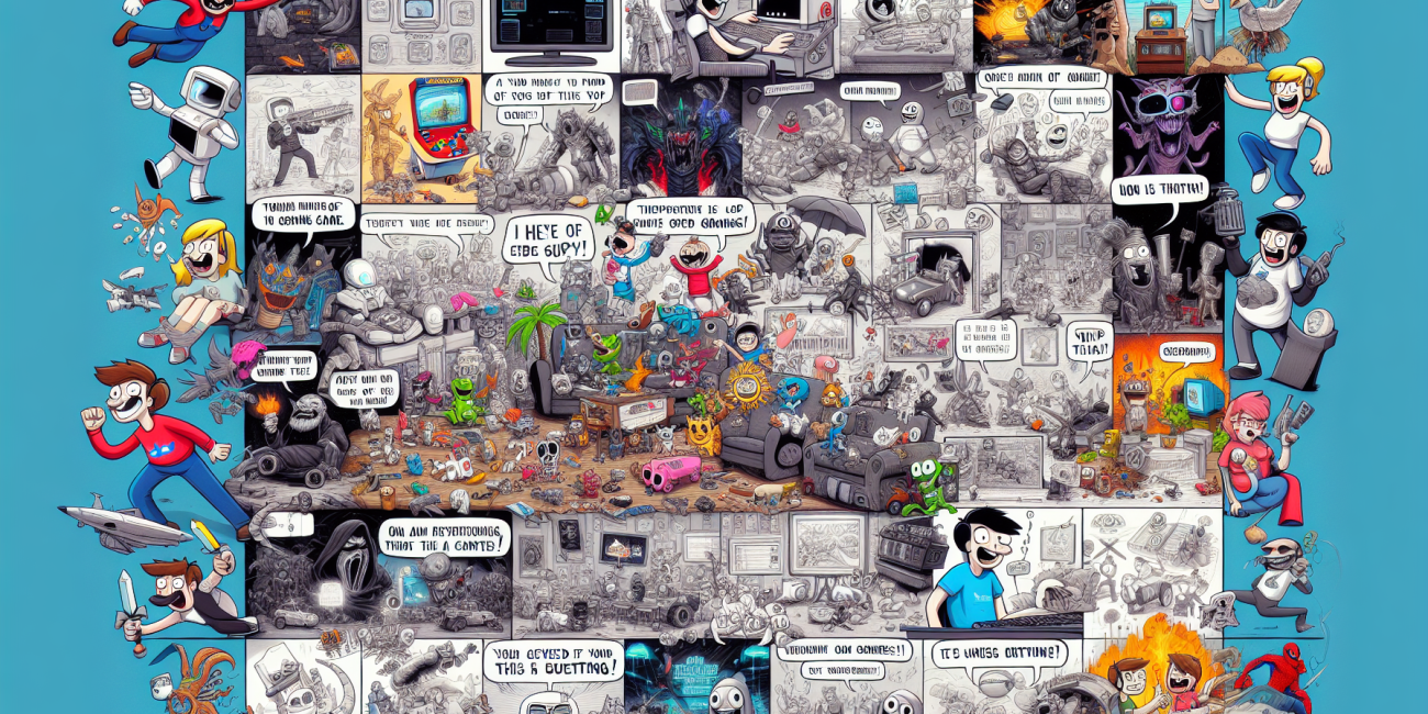Compilation of humorous gaming memes reflecting internet culture.