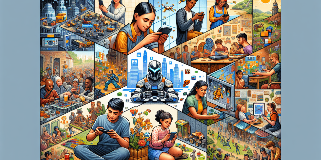 Collage representing mobile gaming's diversity and global reach.