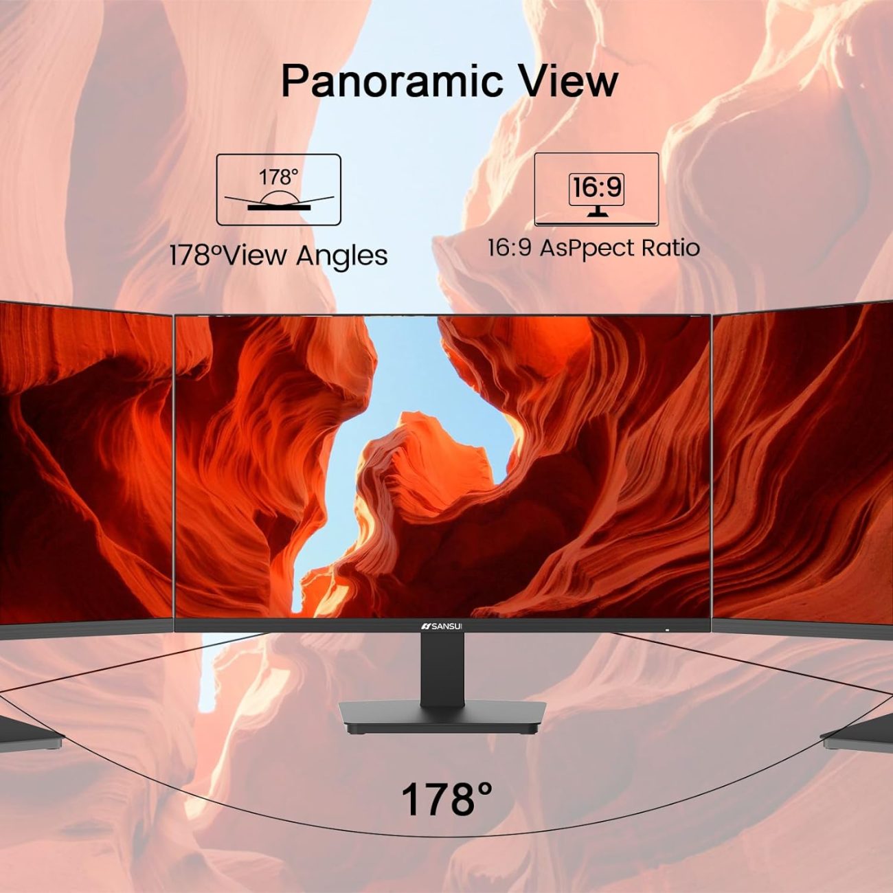 SANSUI 24″ 100Hz Full HD PC Monitor Retro Arcade
