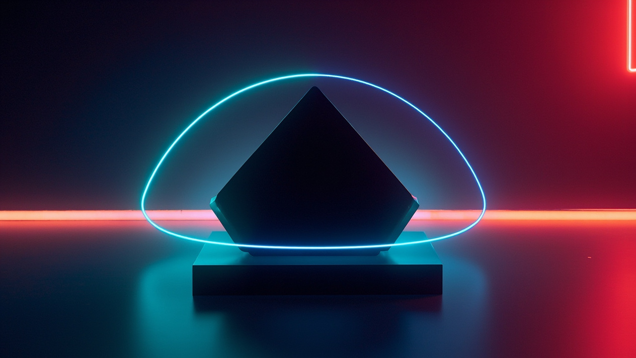 Illustration of retro gaming hardware in synthwave style