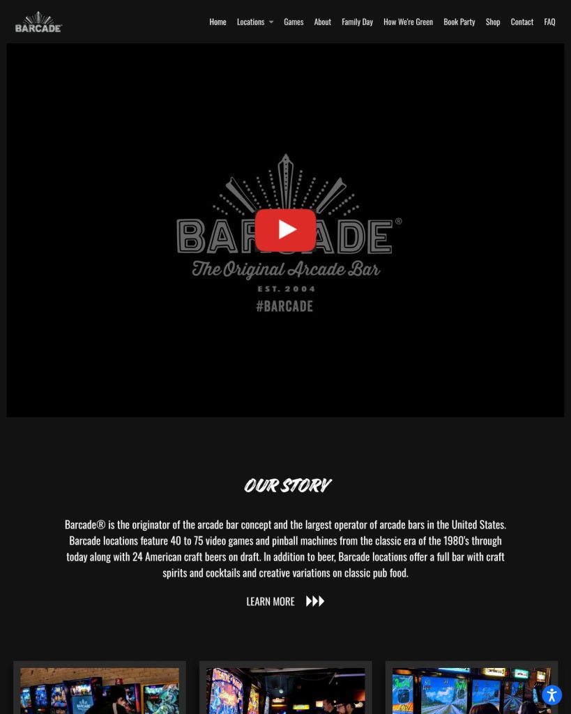 Barcade website (Brooklyn, NY)