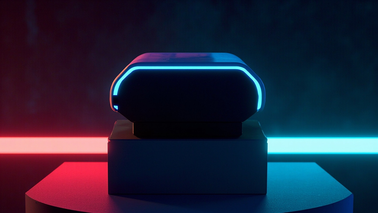 Illustration of retro gaming hardware in synthwave style